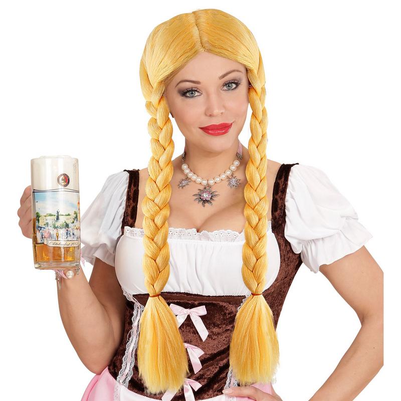 Tyroler Paryk Gyldenblond | Oktoberfest Paryk - Hovedtilbehør - Temashop