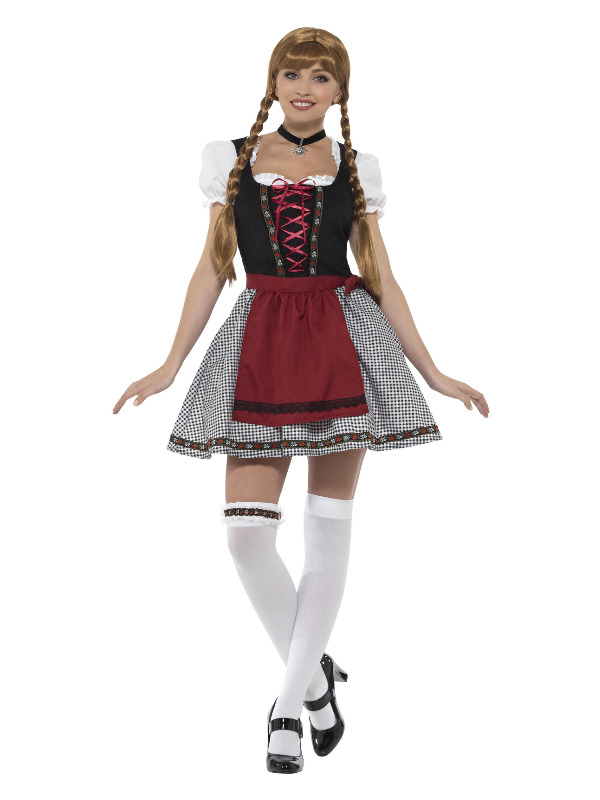 Tyrolerkjole Ella Sort - Anledninger kostume til voksne i størrelserne S-XL | Oktoberfest kostume til kvinder - Temashop