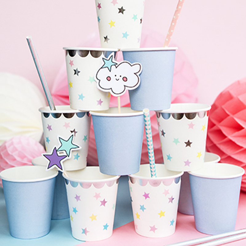 Unicorn Kopper - 6 stk (180 ml) | Enhjørning Krus - Temashop