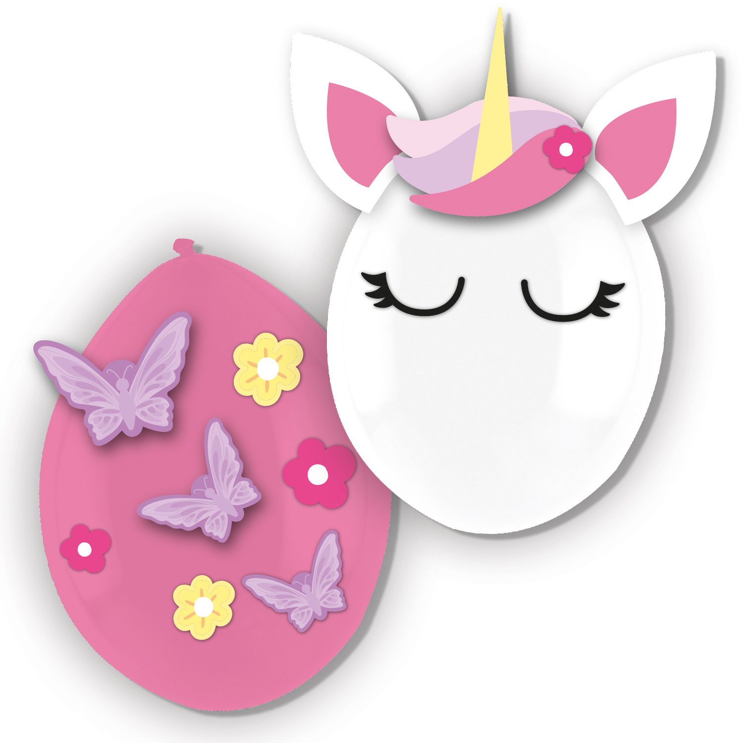 Unicorn Prinsesse Balloner DIY - 2 stk (36 cm) | Enhjørning Ballonfigur - Temashop