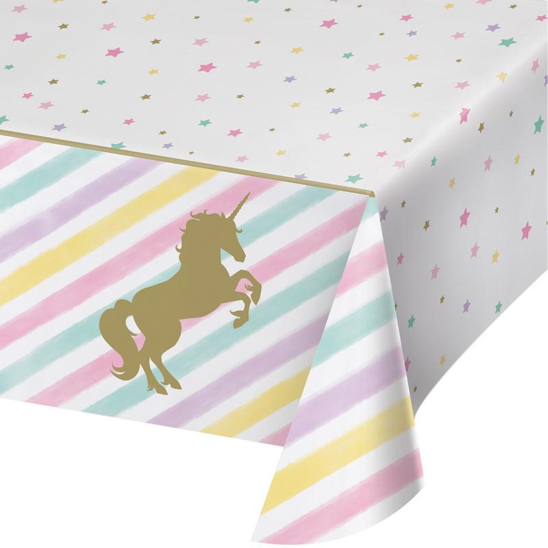 Unicorn Sparkle Plastik Dug - 1 stk (137 x 259 cm) | Enhjørning Duge - Temashop