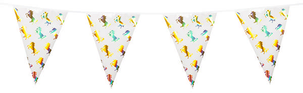 Unicorn Vimpelguirlande Metallisk - 1 stk (4 m) | Enhjørning Guirlander - Temashop
