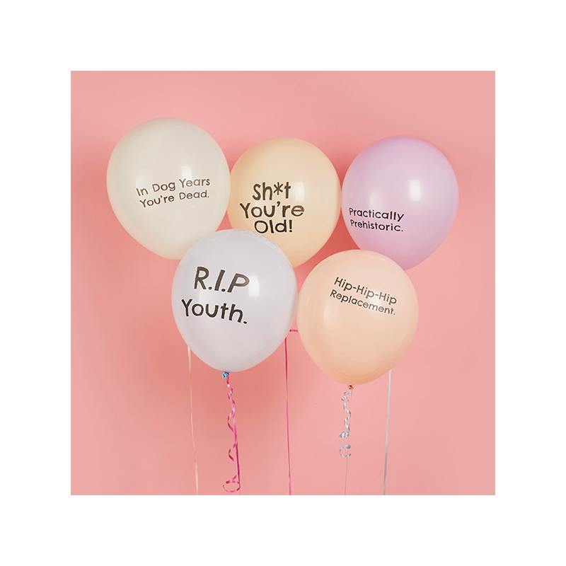 Upassende Fødselsdagsballoner - 5 stk (30 cm) | Fødselsdag voksen Latexballoner - Temashop