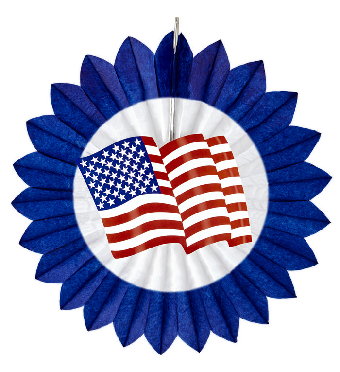 USA Rosette Blå - 1 stk (50 cm) | Amerika Vifter / Rosetter - Temashop