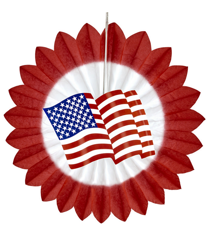 USA Rosette Rød - 1 stk (50 cm) | Amerika Vifter / Rosetter - Temashop