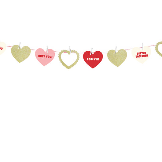 Valentins Dag Guirlande - 1 stk (1,1 m) | Valentinsdag Guirlander - Temashop