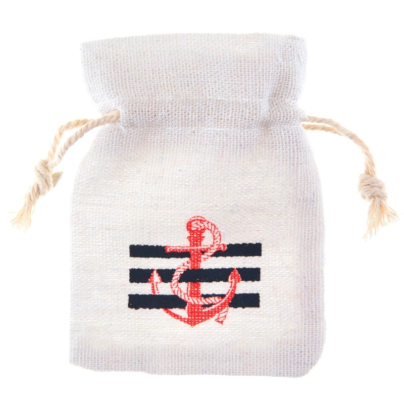 Ved Havet Pose - 2 stk (7,5 x 10 cm) | Maritimt Stofposer - Temashop