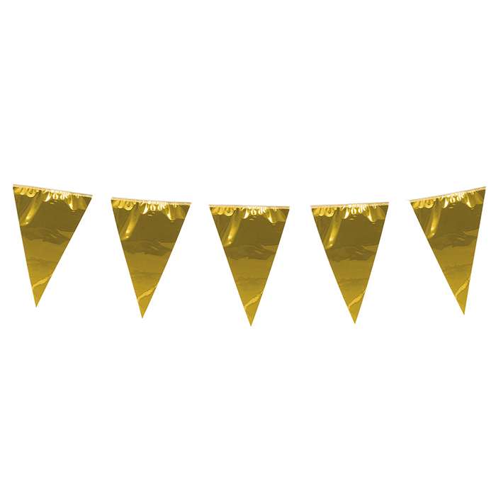 Vimpelguirlande Metallisk Guld - 1 stk (3 m) | Nytår Guirlander - Temashop
