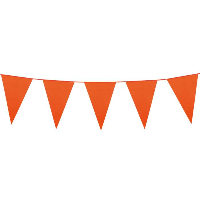 Vimpelguirlande Orange - 1 stk (10 m) | Orange tema Guirlander - Temashop
