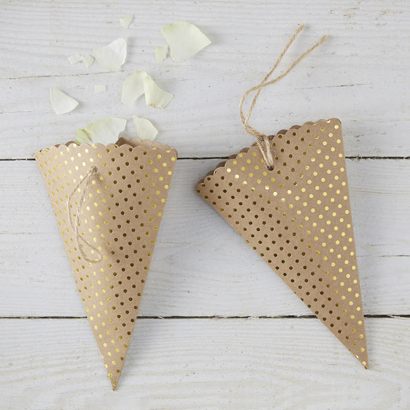 Vintage Bryllupsinvitationer Guld - 10 stk (10,5 x 17,5 cm) | Bryllup Invitationer - Temashop