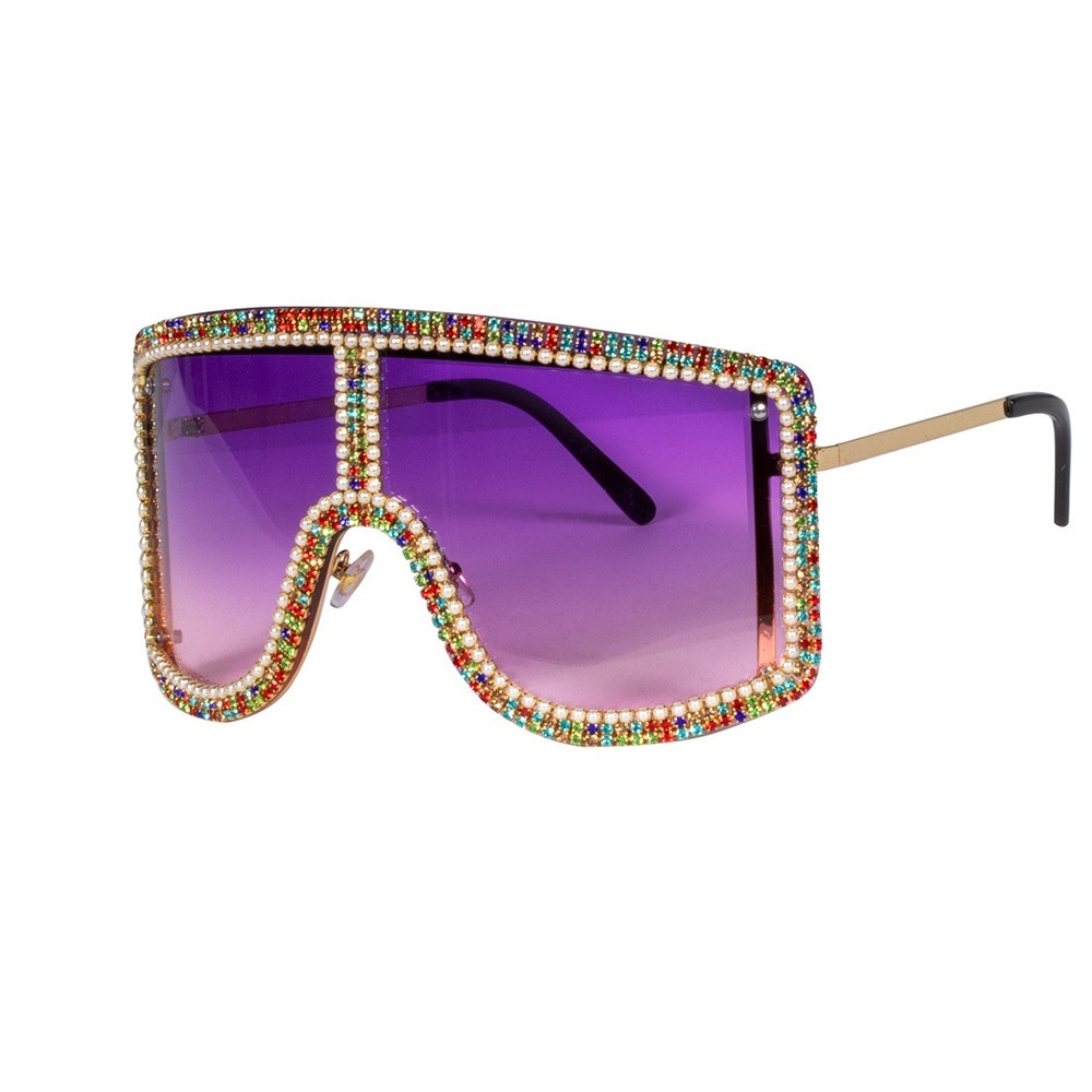 Diva Briller Med Strass Lilla | Festival Briller - Hovedtilbehør - Temashop