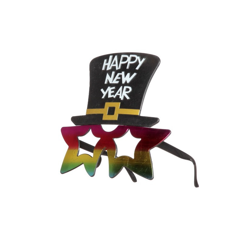 Happy New Year Briller Sort | Nytår Briller - Hovedtilbehør - Temashop