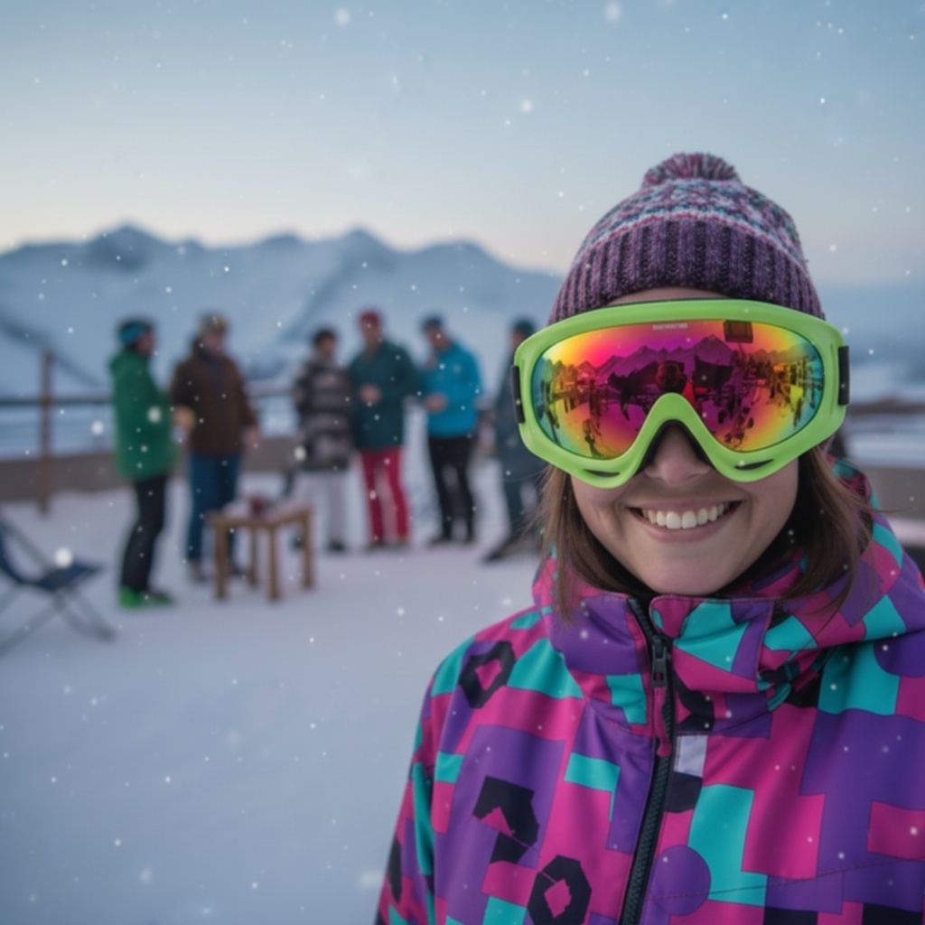 Skibriller Iriserende Neongrøn | Ski Briller - Hovedtilbehør - Temashop