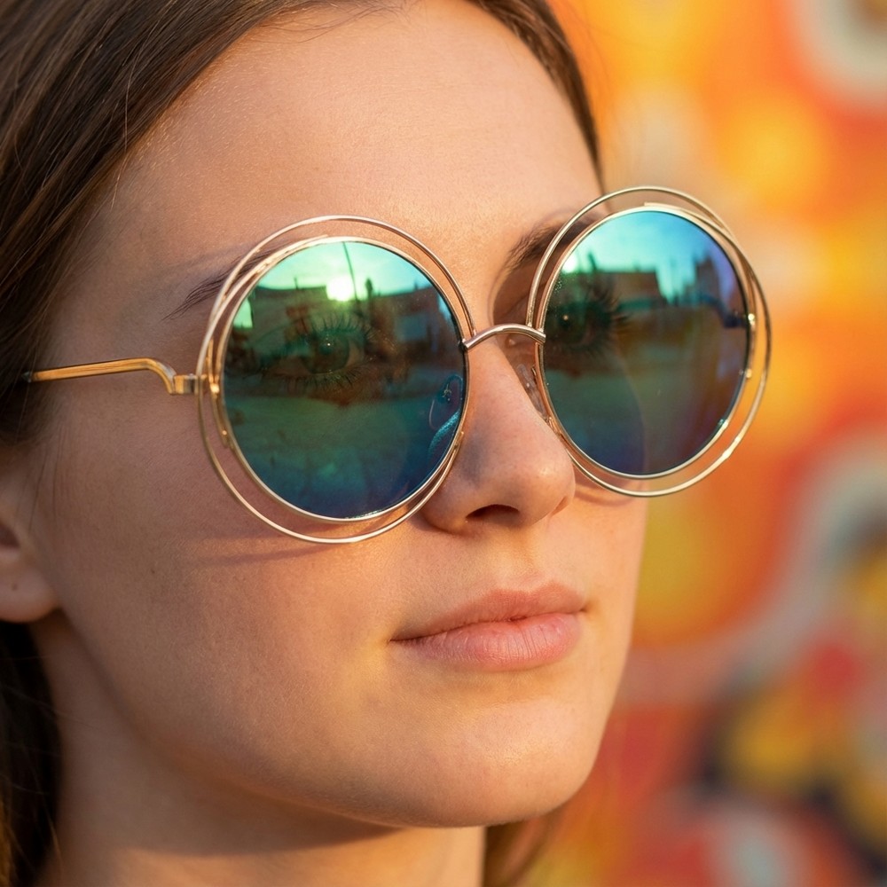 Store Hippie Festivalsbriller Blå | Festival Briller - Hovedtilbehør - Temashop