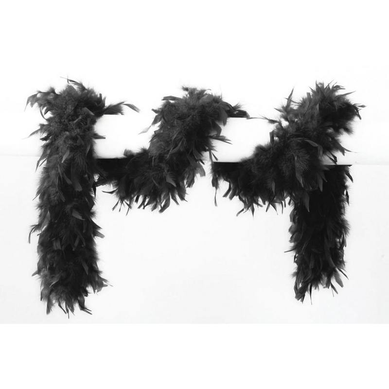 Fjerboa Sort 65 g | 20'erne Gangster Boa / Sjal - Beklædning - Temashop