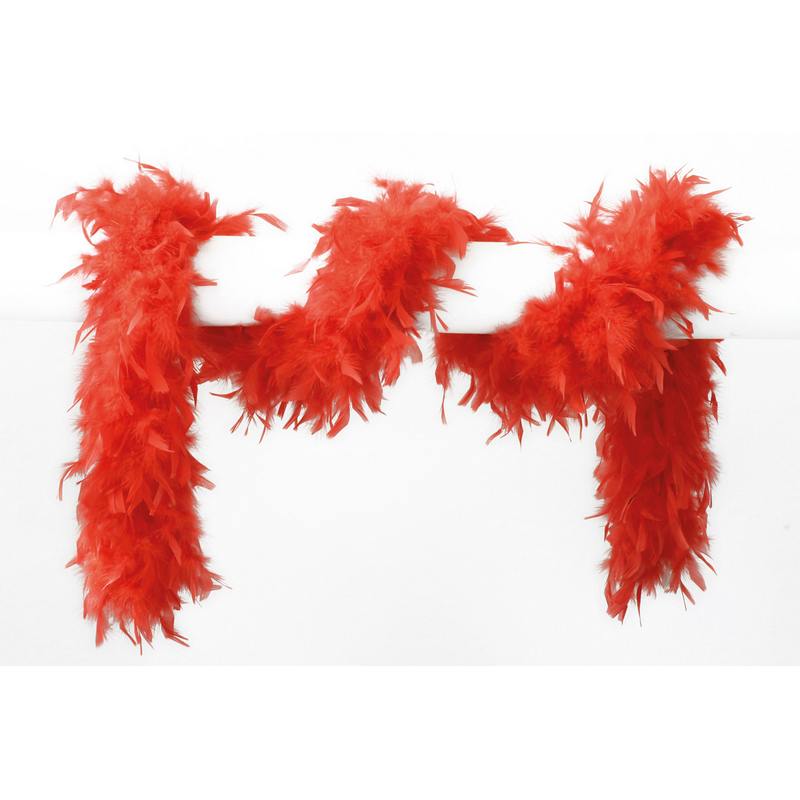 Fjerboa Rød 65 g | 20'erne Gangster Boa / Sjal - Beklædning - Temashop