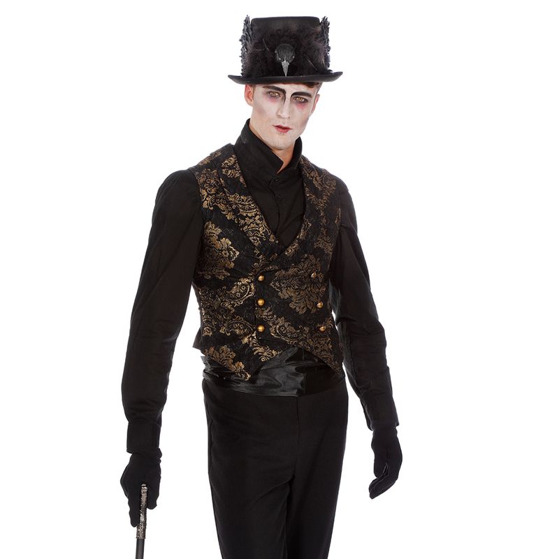 Gotisk Brokade Vest Kostume - Halloween kostume til voksne i størrelserne S-3XL | Gotisk kostume til mænd - Temashop