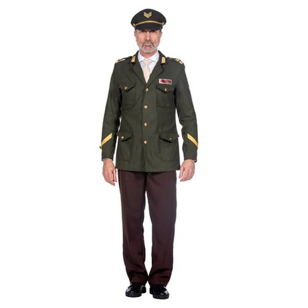 Grøn Militærofficer Jakke Kostume | Militær kostume til mænd - Temashop