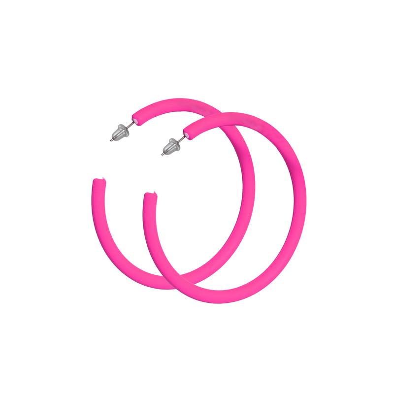 Hoops Øreringe Neonpink | UV / Neon Øreringe - Smykker - Temashop