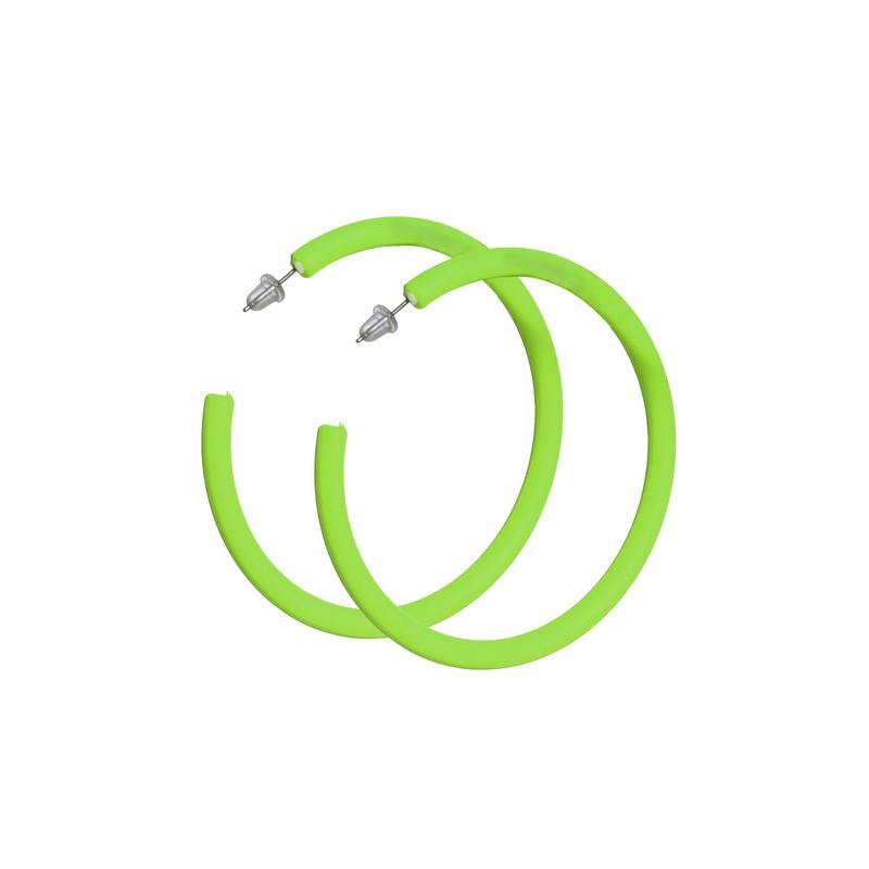 Hoops Øreringe Neongrøn | UV / Neon Øreringe - Smykker - Temashop