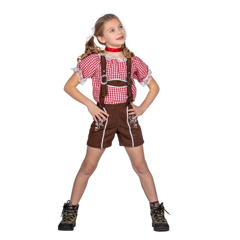 Lederhosen Børneshorts Brun - Anledninger kostume til børn i størrelserne 116-164 | Oktoberfest udklædning til børn - Temashop