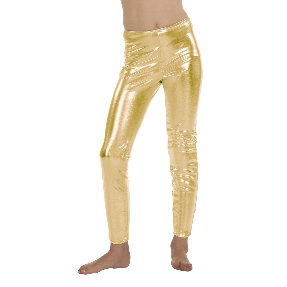 Guld Metalliske Børneleggings | Guld tema Bukser / Skørt / Shorts - Beklædning - Temashop