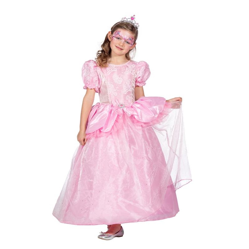 Prinsessekjole Børnekostume Lyserød - Historisk kostume til børn i størrelserne 104-140 | Prinsesse udklædning til børn - Temashop