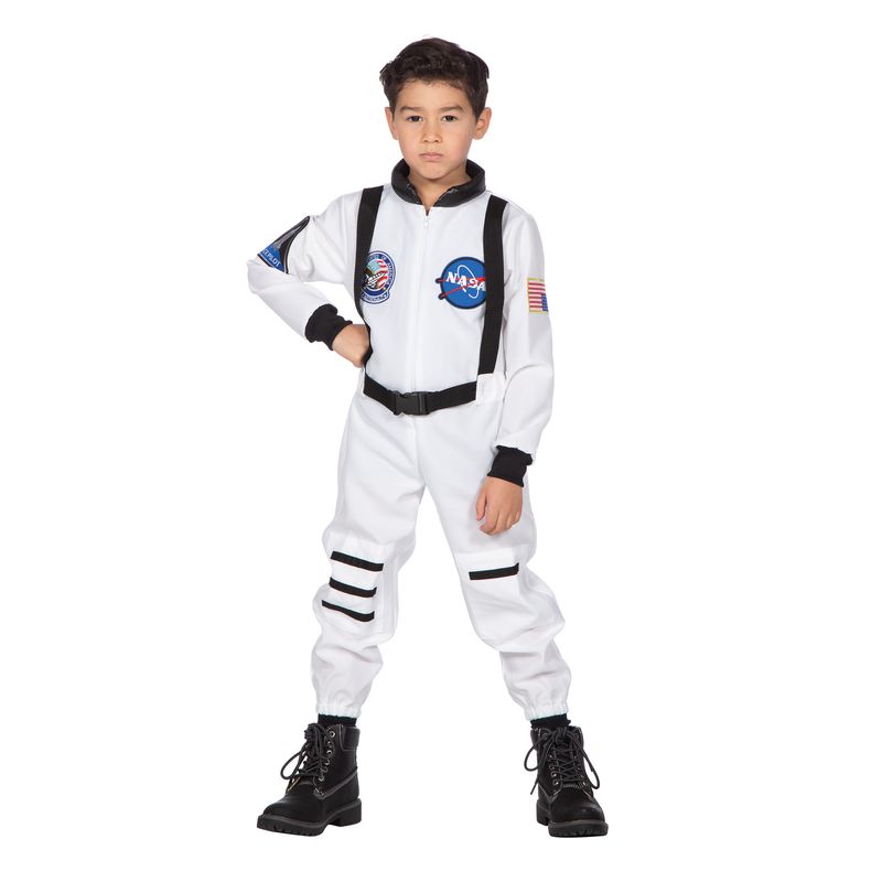 Astronaut Overalls Børnekostume Hvid - Professioner kostume til børn i størrelserne 116-164 | Astronaut udklædning til børn - Temashop