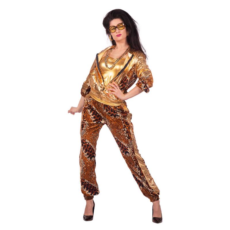 Glamping Leopard Træningsdragt Kostume - Dyr kostume til voksne i størrelserne XS-XL | Leopard kostume til kvinder - Temashop