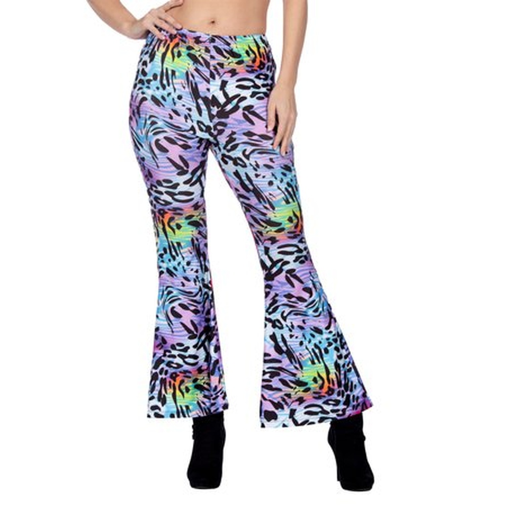 Multifarvede Leopardmønstrede Bukser | 60'erne Hippie Bukser / Skørt / Shorts - Beklædning - Temashop