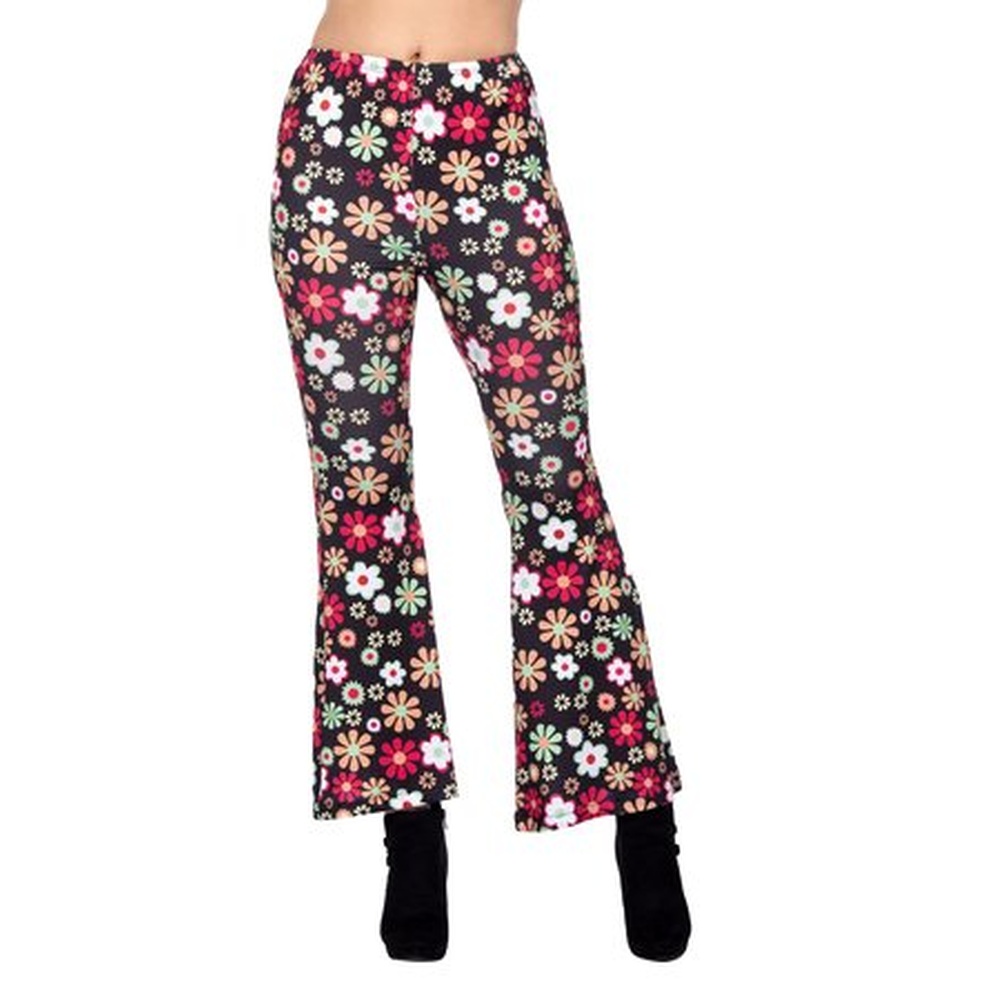 Blomstrede Hippiebukser | 60'erne Hippie Bukser / Skørt / Shorts - Beklædning - Temashop