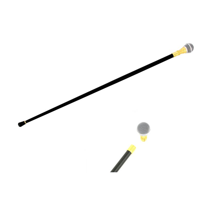 Mikrofon Stok Sort/Guld | Musik Stokke / Stave - Kropstilbehør - Temashop