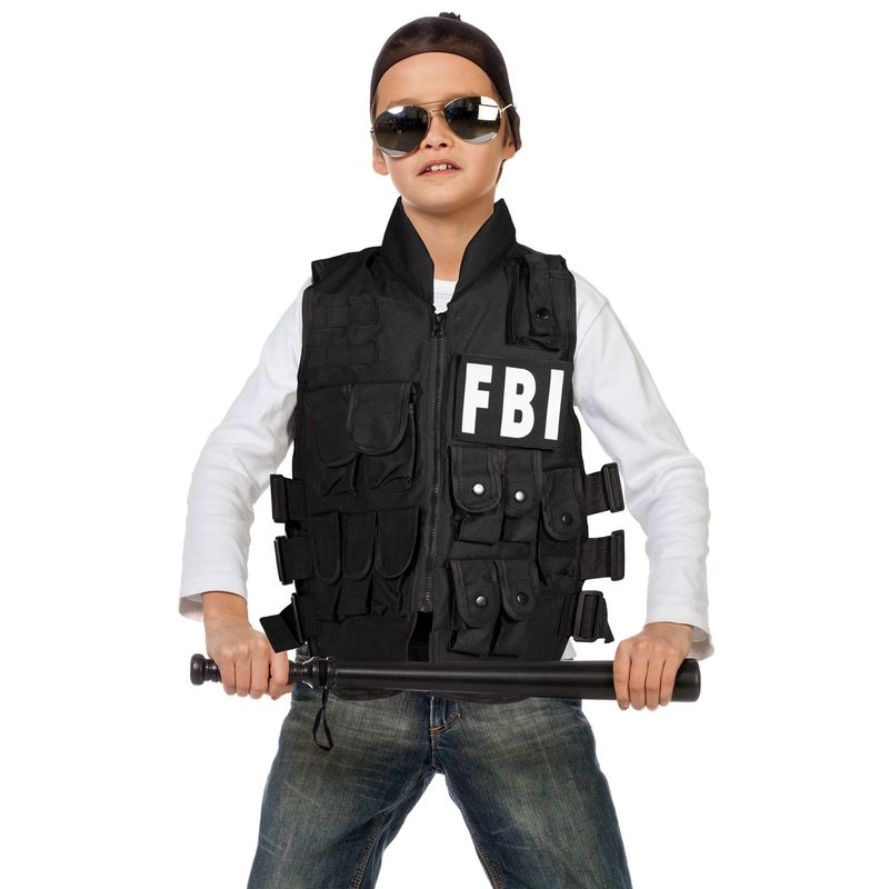 FBI Agent Vest Børnekostume | Politi udklædning til børn - Temashop
