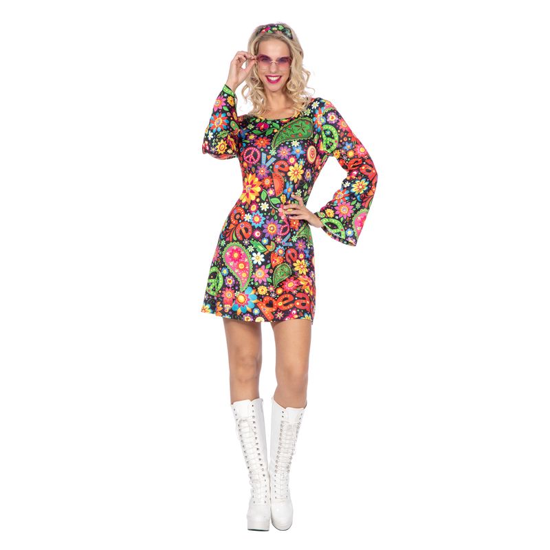 Hippie Peace Kjole Kostume