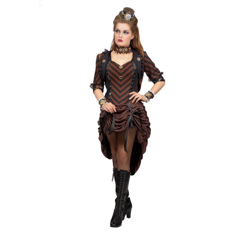 Steampunk Viktoriana Kjole Kostume - Historisk kostume til voksne i størrelserne XS-XL | Steampunk kostume til kvinder - Temashop