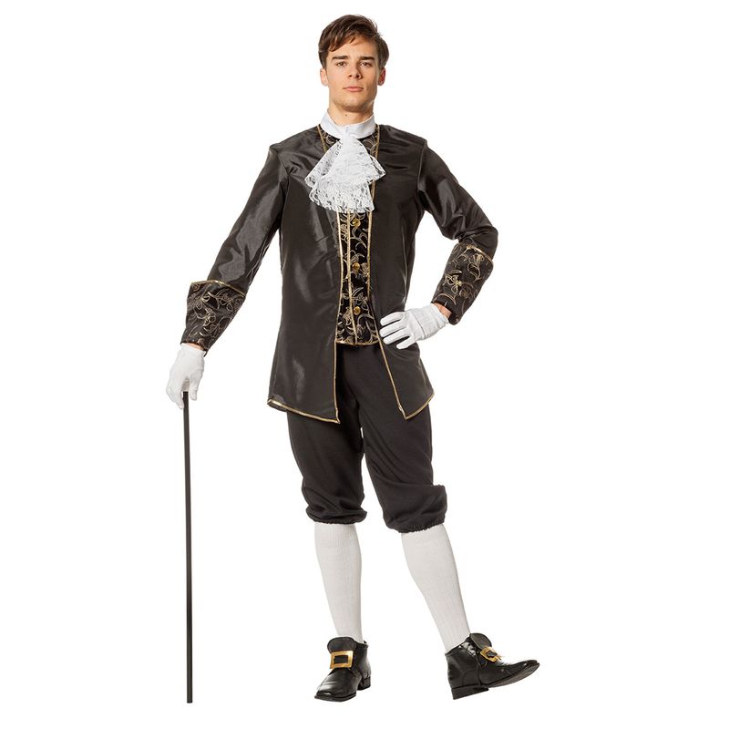 Barok Marquis Kostume Sort