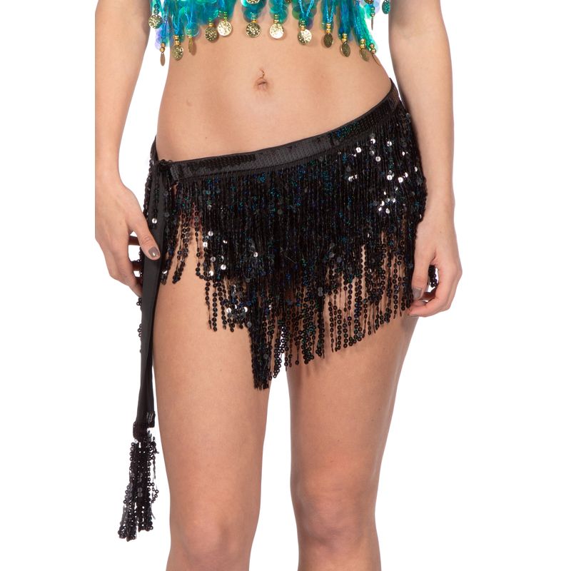 Festival Frynse Skørt Sort | Festival kostume til kvinder - Temashop
