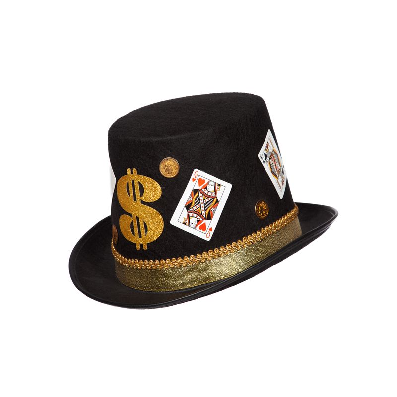 Casino Tophat Sort | Casino Hat / Hue / Hjelm - Hovedtilbehør - Temashop