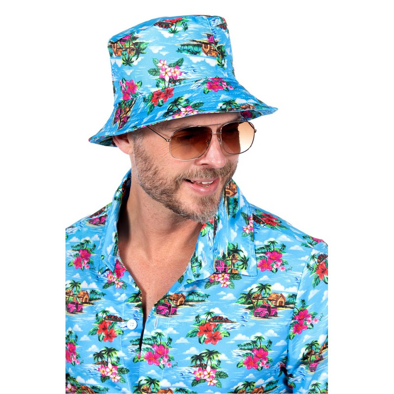 Hawaii Bøllehat Blå | Hawaii Hat / Hue / Hjelm - Hovedtilbehør - Temashop