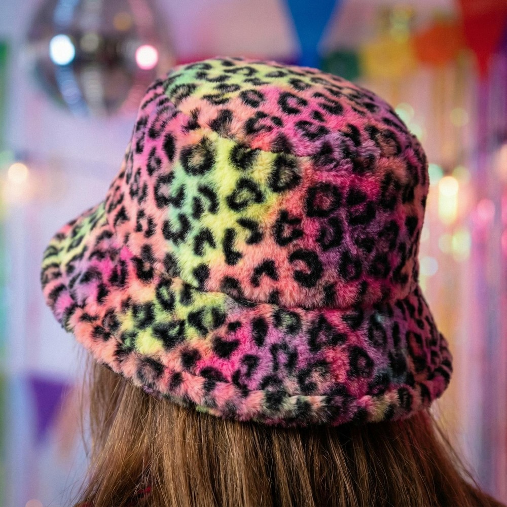 Leopard Bøllehat Regnbue | Leopard Hat / Hue / Hjelm - Hovedtilbehør - Temashop