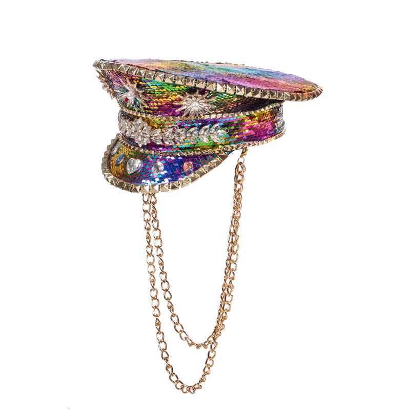 Festival Kaptajnhat Regnbue | Festival Hat / Hue / Hjelm - Hovedtilbehør - Temashop