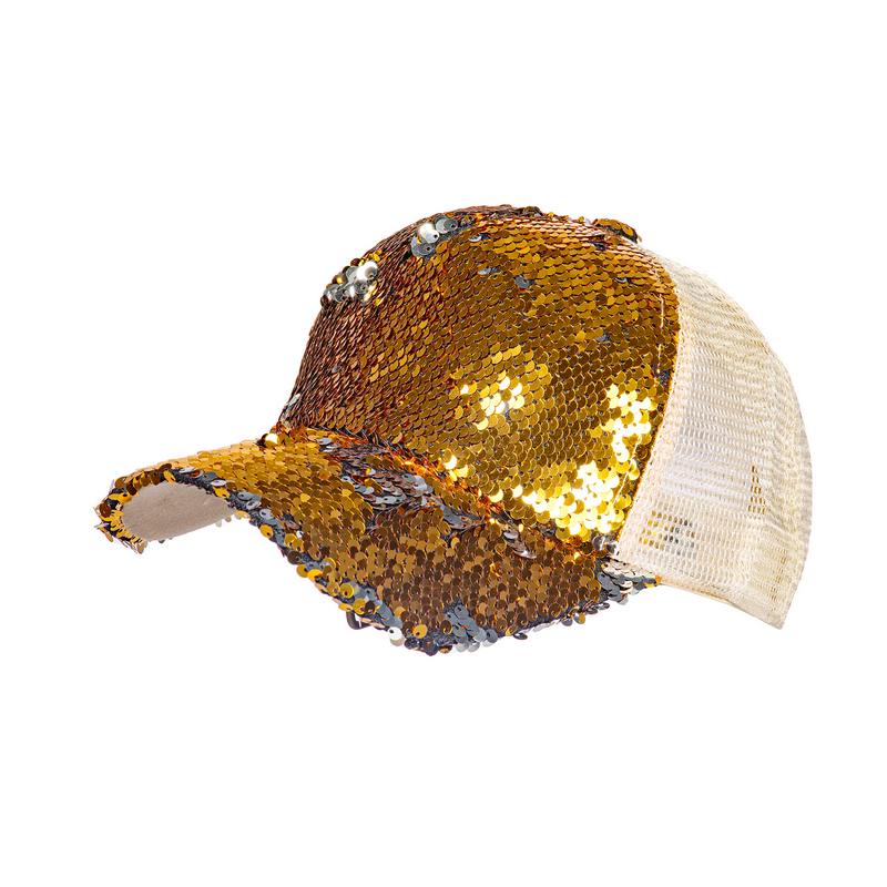 00'er Paillet Kasket Guld | Baseball Hat / Hue / Hjelm - Hovedtilbehør - Temashop