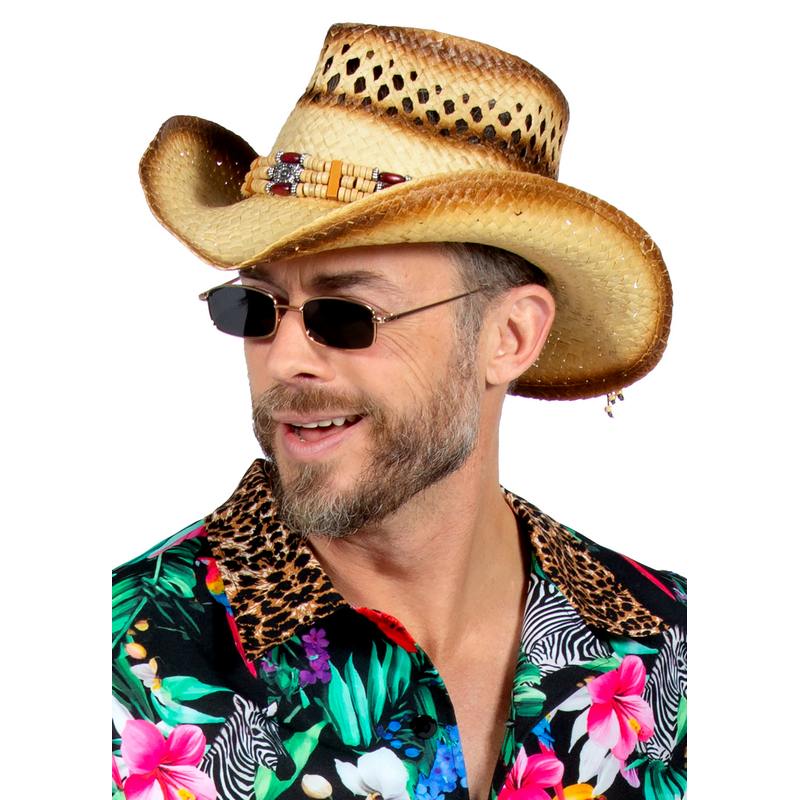 Perle Stråhat Beige | Festival Hat / Hue / Hjelm - Hovedtilbehør - Temashop
