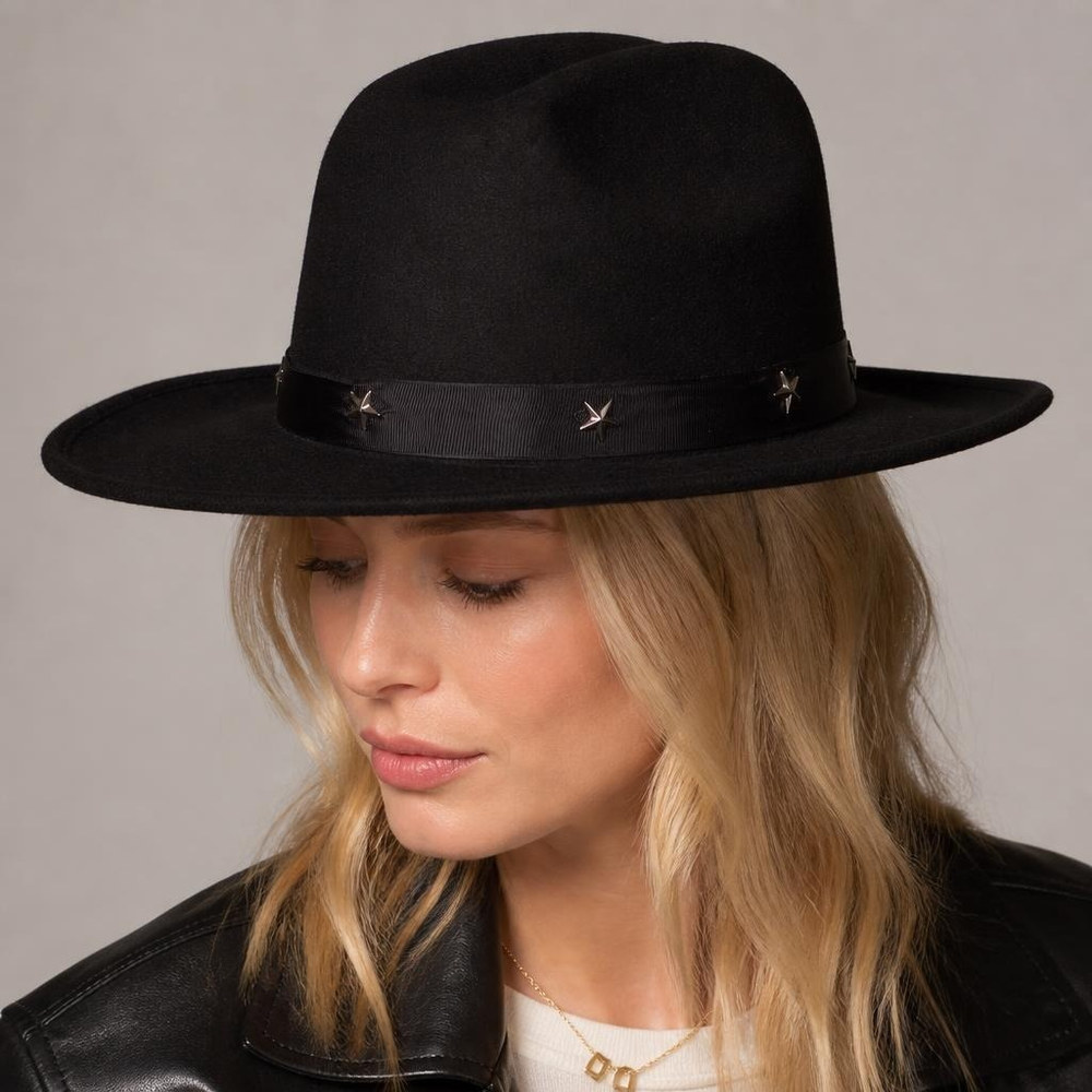 Cowboyhat Med Nitter Sort | Det vilde vesten Hat / Hue / Hjelm - Hovedtilbehør - Temashop