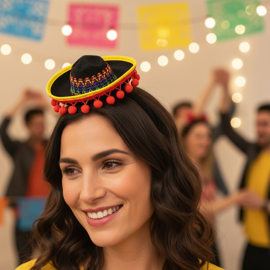 Mini Sombrero Hårbøjle | Mexico Hårbøjle / Pandebånd / Hårbånd - Hovedtilbehør - Temashop