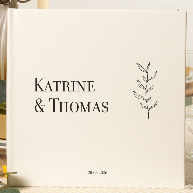 Personlig Gæstebog Botanical Touch - 1 stk (20,5 x 20,5 cm) - Temashop