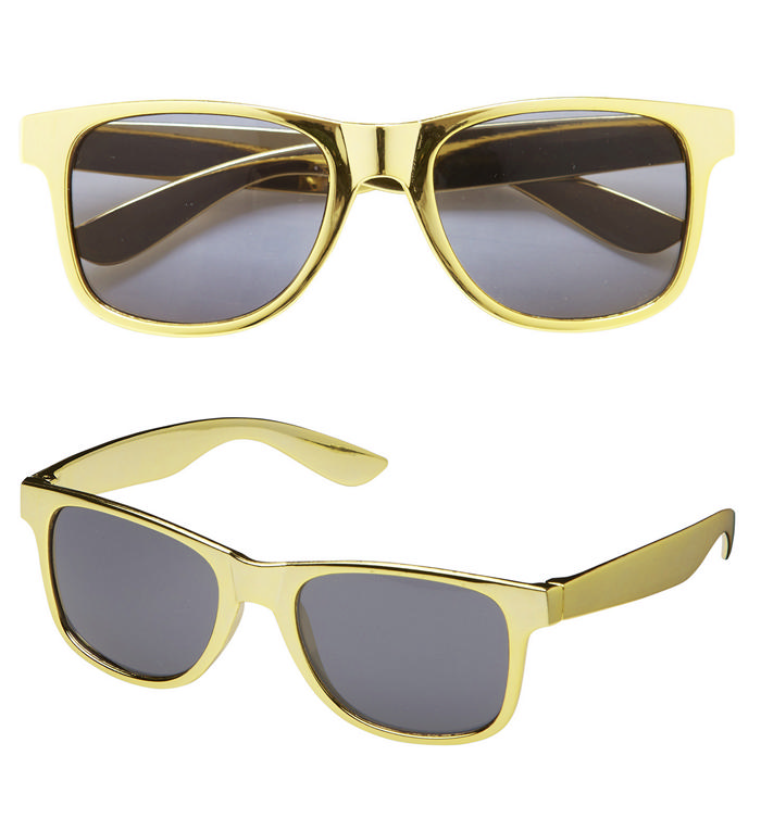 Wayfarer Solbriller Guld | 60'erne Hippie Briller - Hovedtilbehør - Temashop