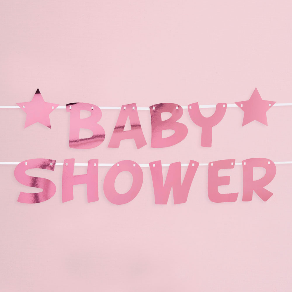 Babyshower Guirlande Lyserød