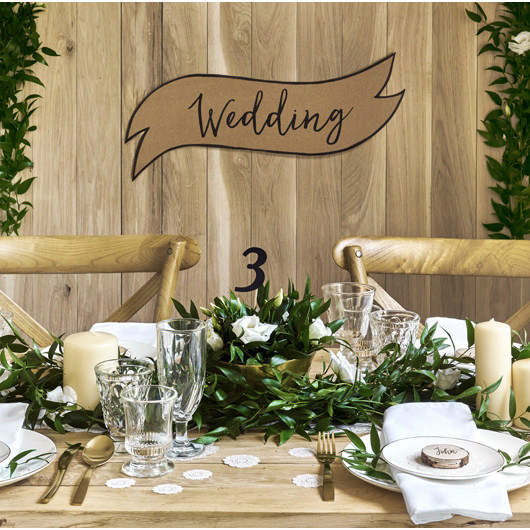 Wedding Skilt - 2 stk (55 x 19 cm) | Bryllup Skilte - Temashop