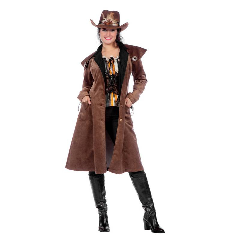Western Cowgirl Duster Frakke - Historisk kostume til voksne i størrelserne XS-3XL | Det vilde vesten kostume til kvinder - Temashop